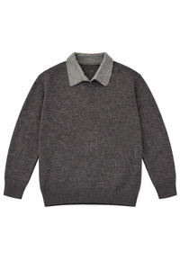 Men's Ribbed Hem Long Sleeve Sweater