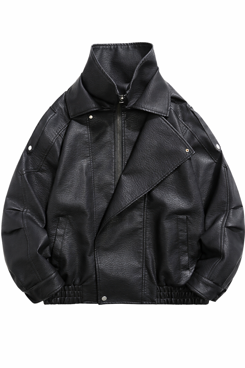 Men's Zip Up Leather Moto Jacket