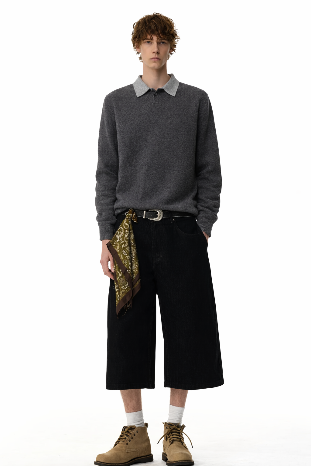 Men's Ribbed Hem Long Sleeve Sweater