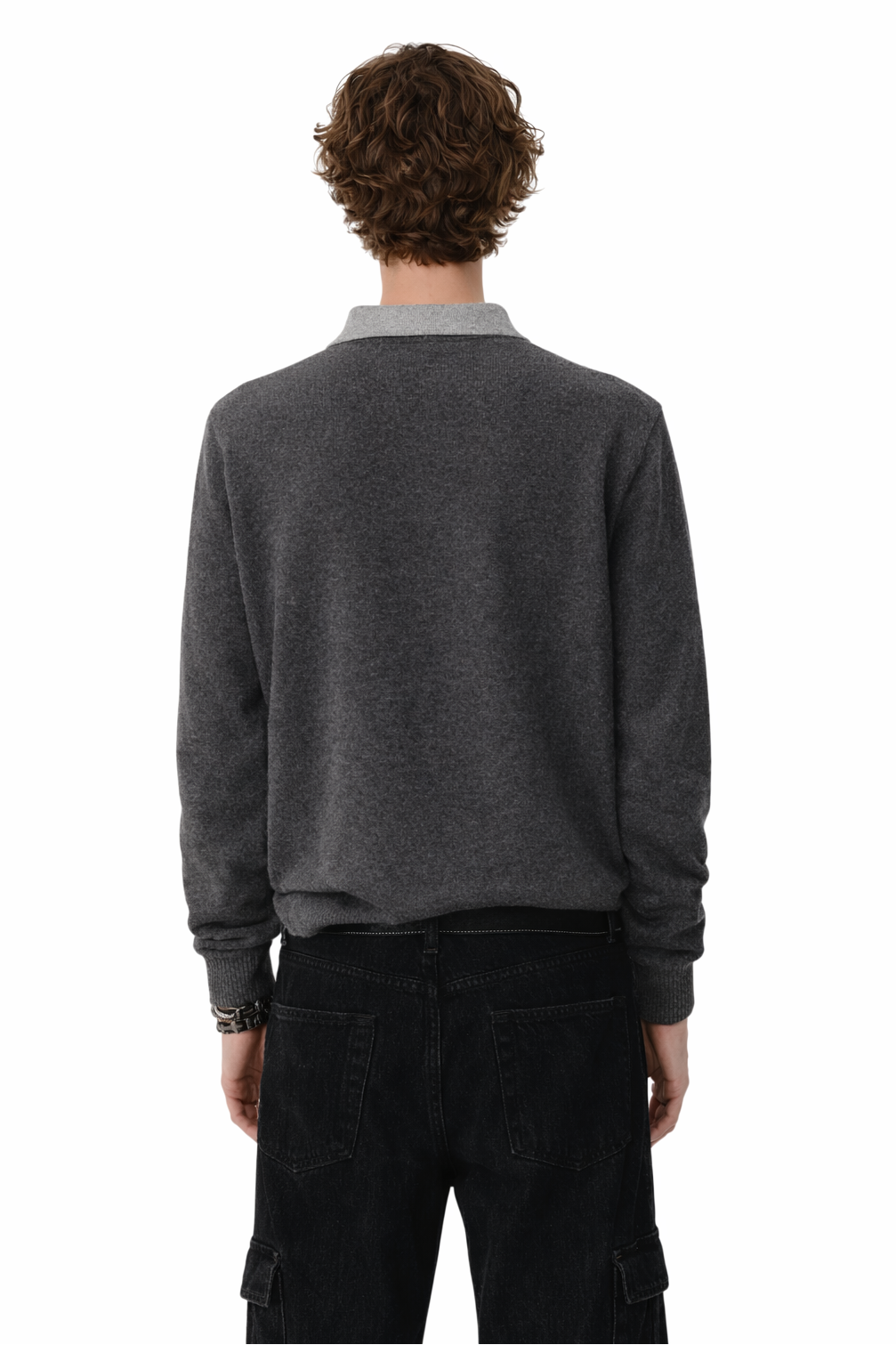 Men's Ribbed Hem Long Sleeve Sweater