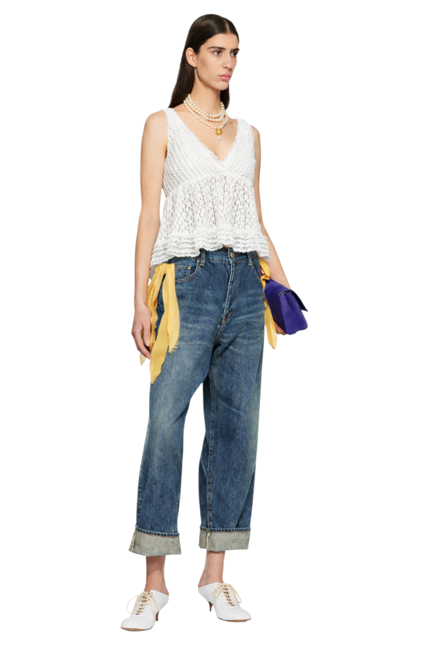 Textured Lace Cropped Tank