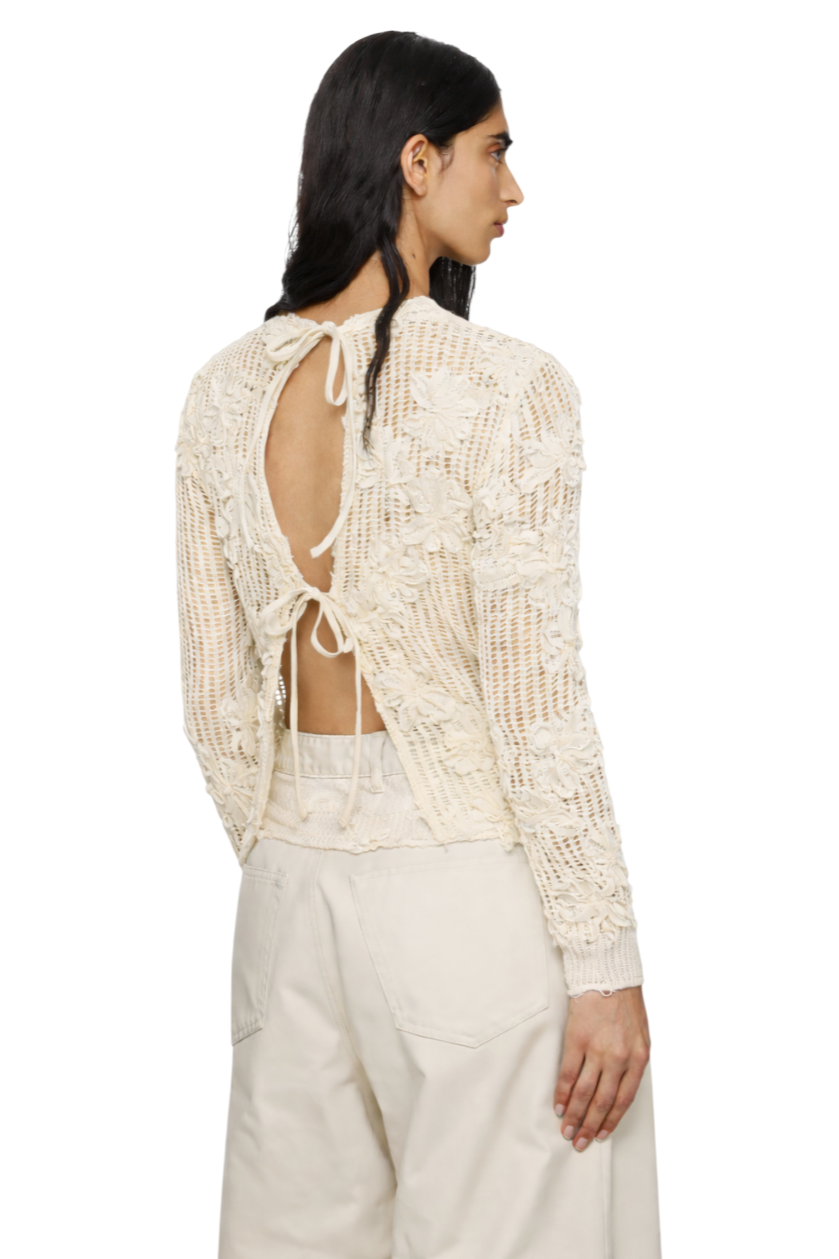 Tied Back Long Sleeve Blouse