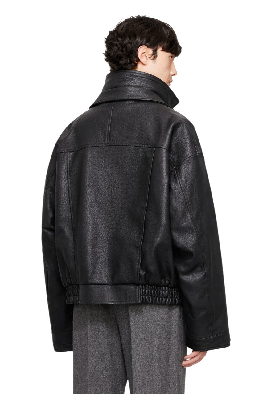 Men's Zip Up Leather Moto Jacket