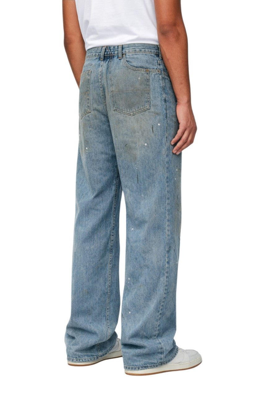 Men's Wide Leg Washed Jeans