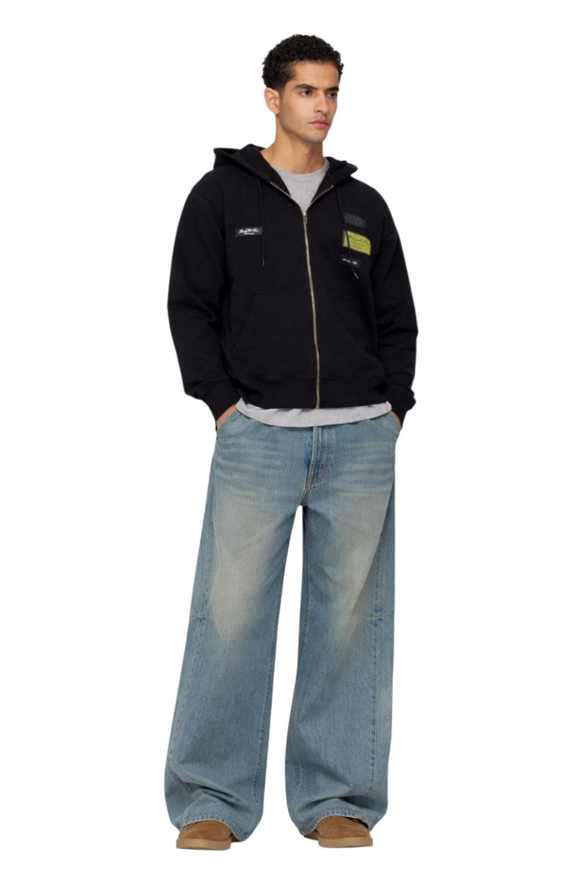 Men's Faded Wide Leg Jeans
