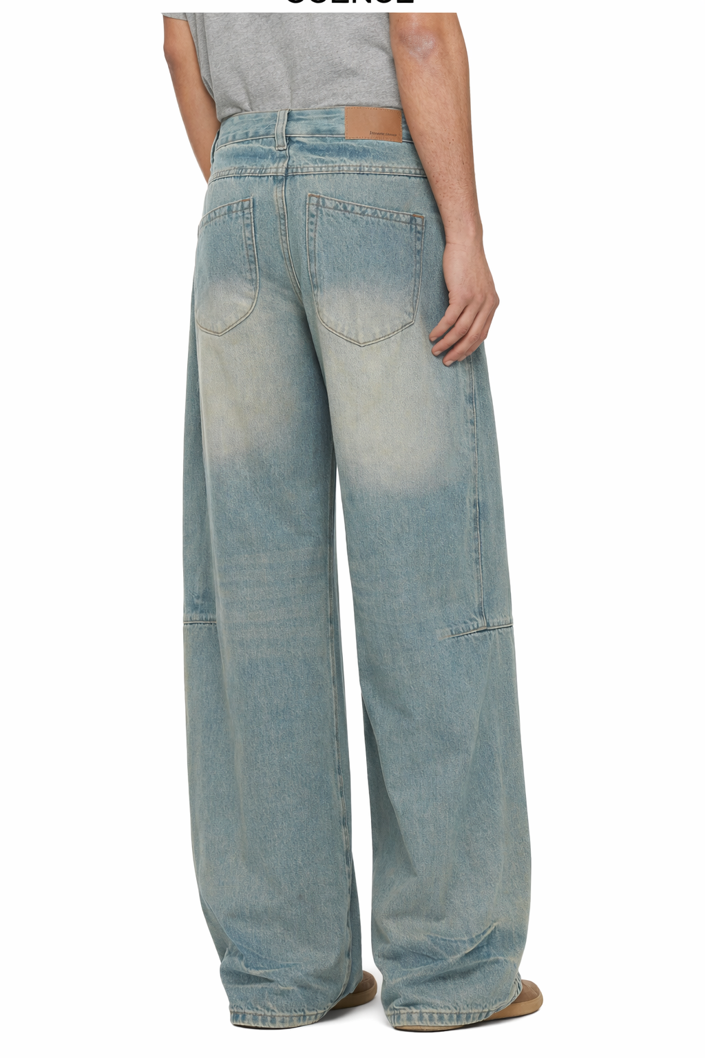 Men's Faded Wide Leg Jeans