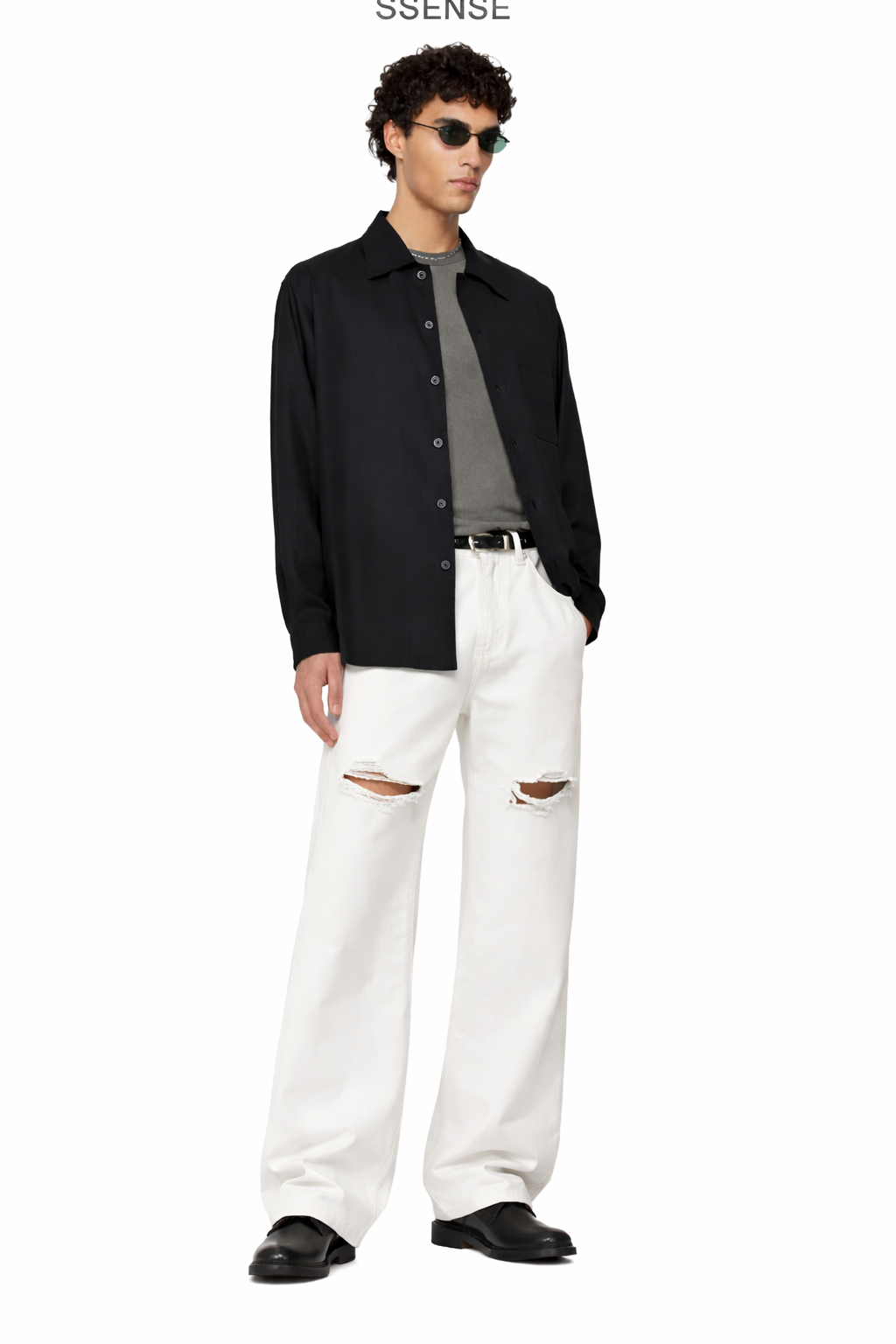 Men's Full Size Distressed Ripped Wide Leg Jeans