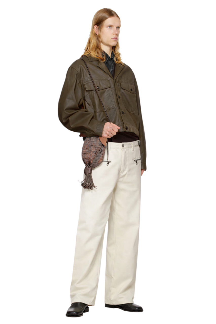 Men's Wide Leg Cargo Pants with Zipper Closure Pockets