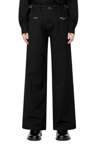 Men's Wide Leg Cargo Pants with Zipper Closure Pockets