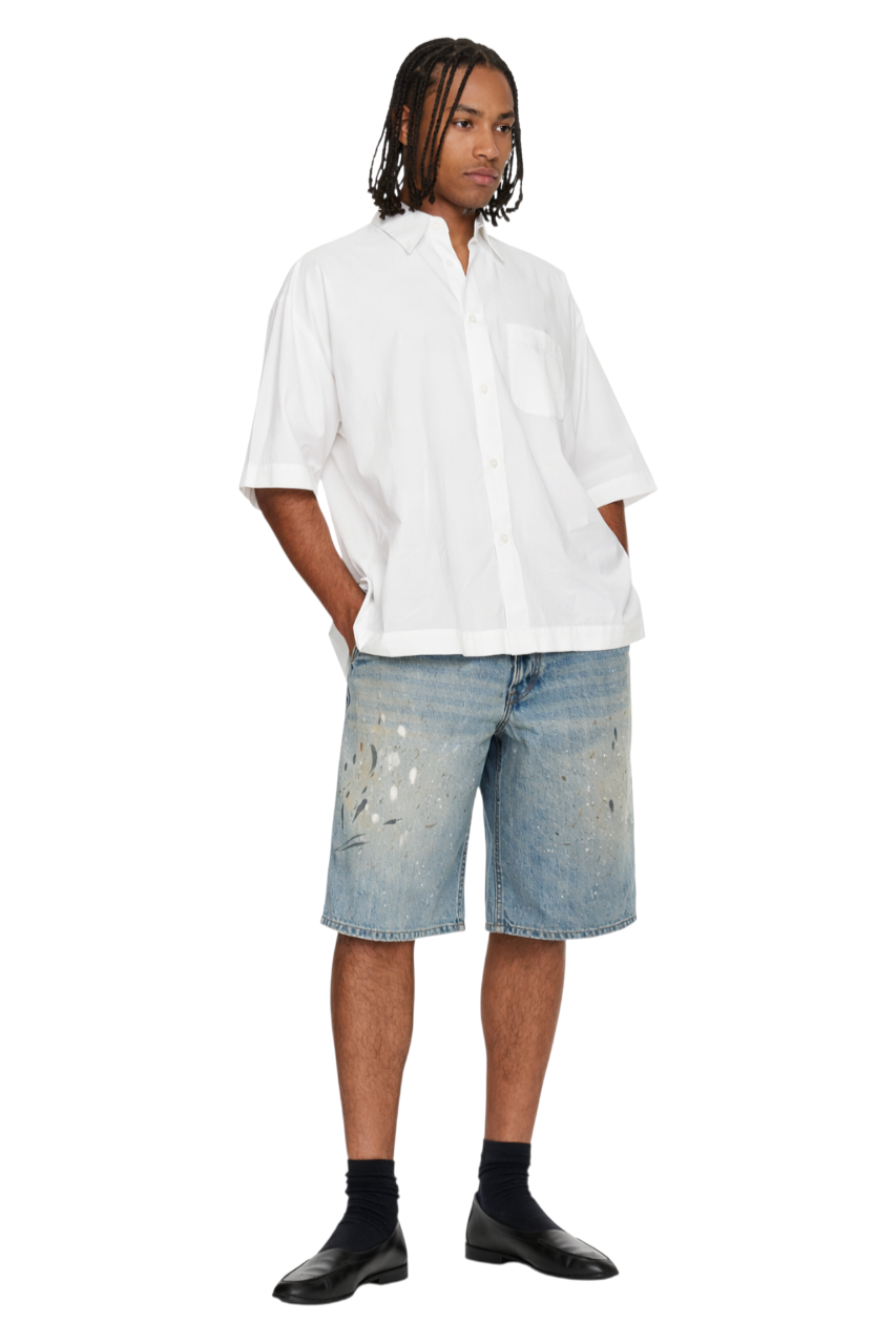 Men's Wide-Leg Denim Shorts