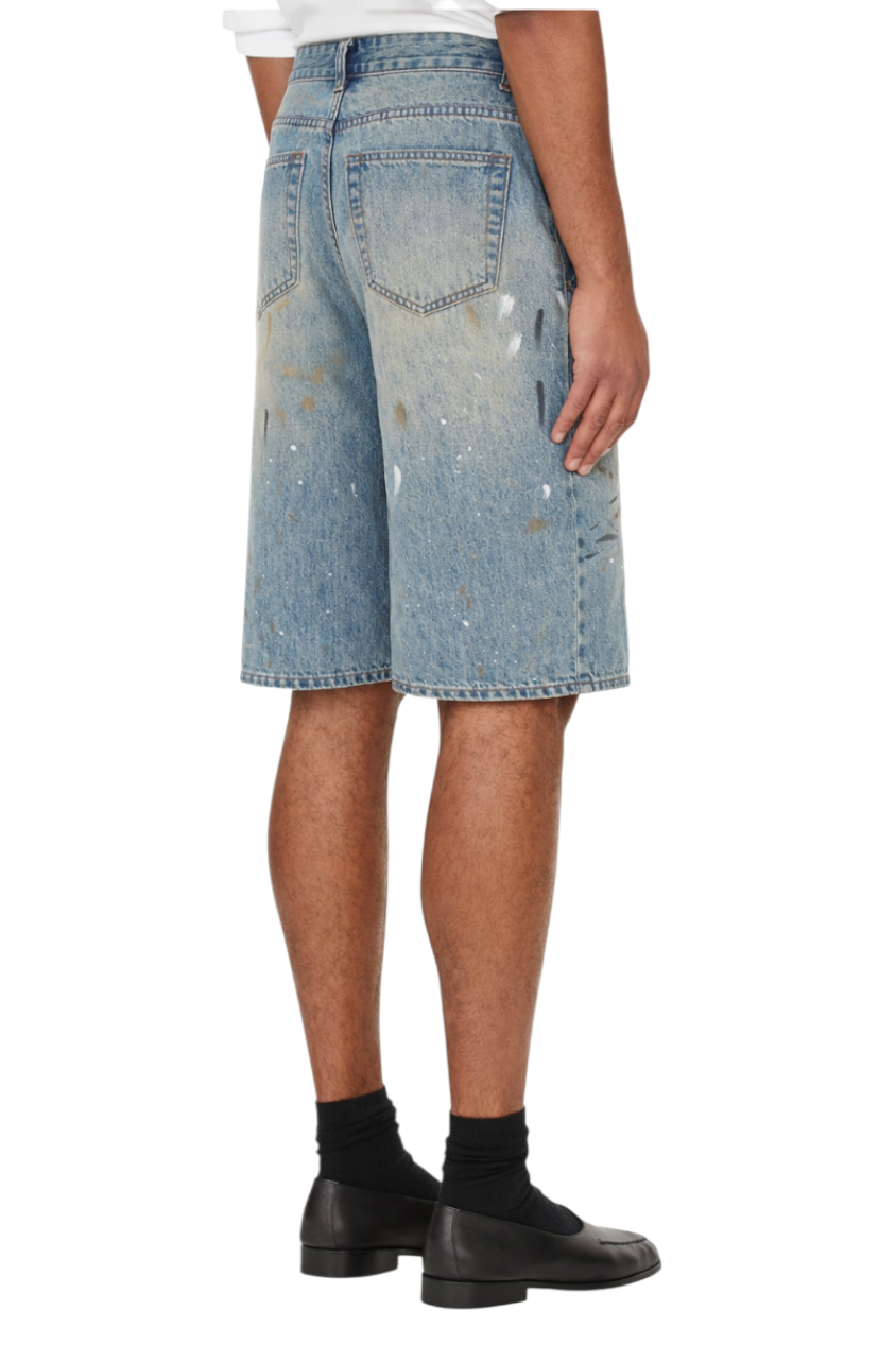 Men's Wide-Leg Denim Shorts