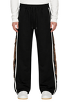 Men's Drawstring Patchwork Plaid Wide Leg Pants