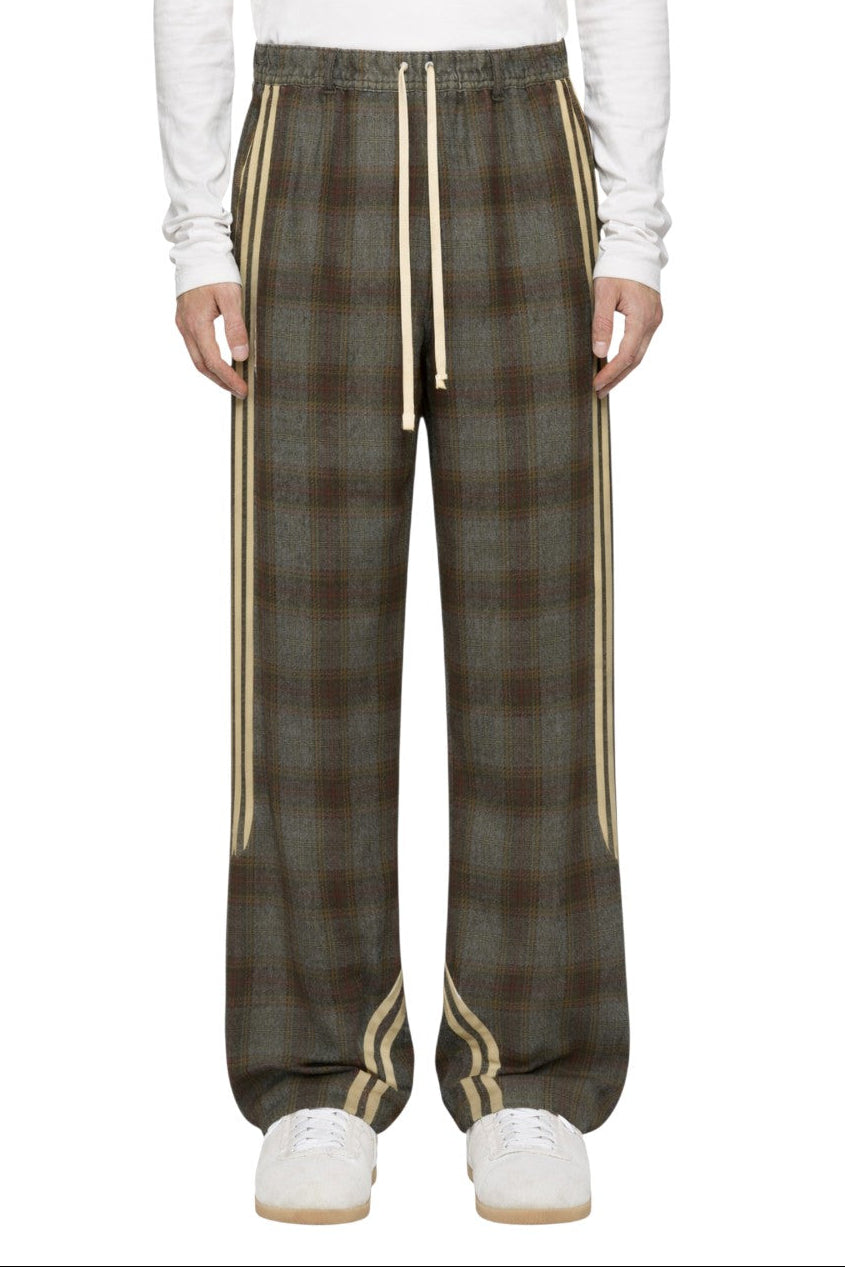 Men's Plaid Wide Leg Casual Pants