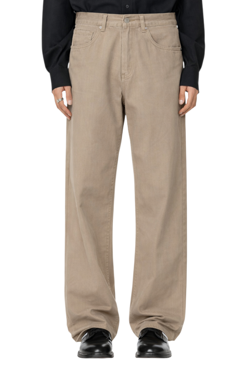 Men's Washed Wide-Leg Cargo Pants