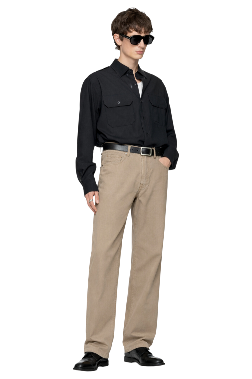 Men's Washed Wide-Leg Cargo Pants