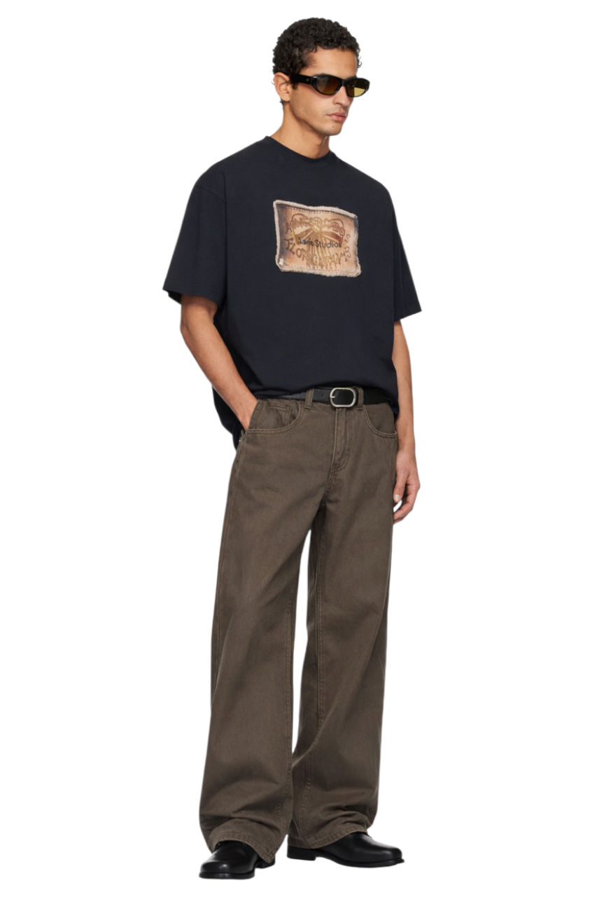 Men's Washed Wide-Leg Cargo Pants