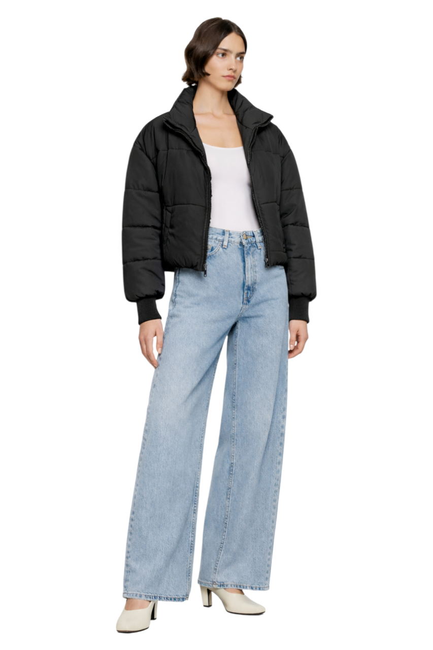 Zip Up Turtleneck Long Sleeve Puffer Jacket