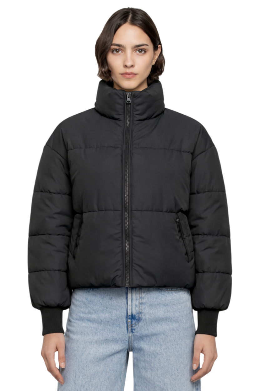 Zip Up Turtleneck Long Sleeve Puffer Jacket