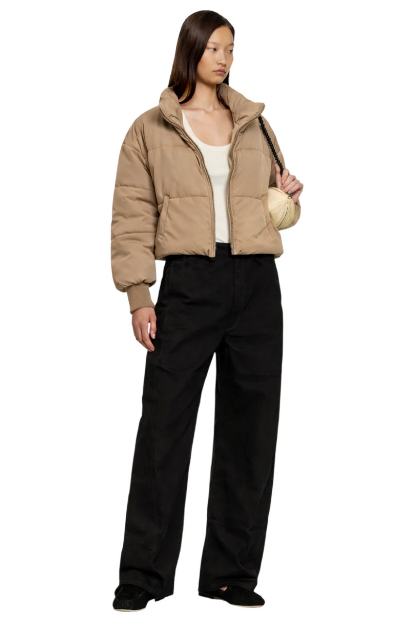 Zip Up Turtleneck Long Sleeve Puffer Jacket