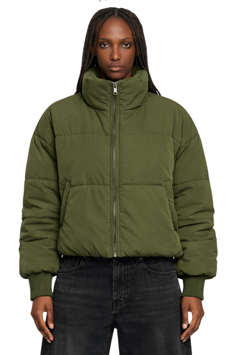 Zip Up Turtleneck Long Sleeve Puffer Jacket