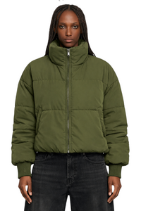 Zip Up Turtleneck Long Sleeve Puffer Jacket