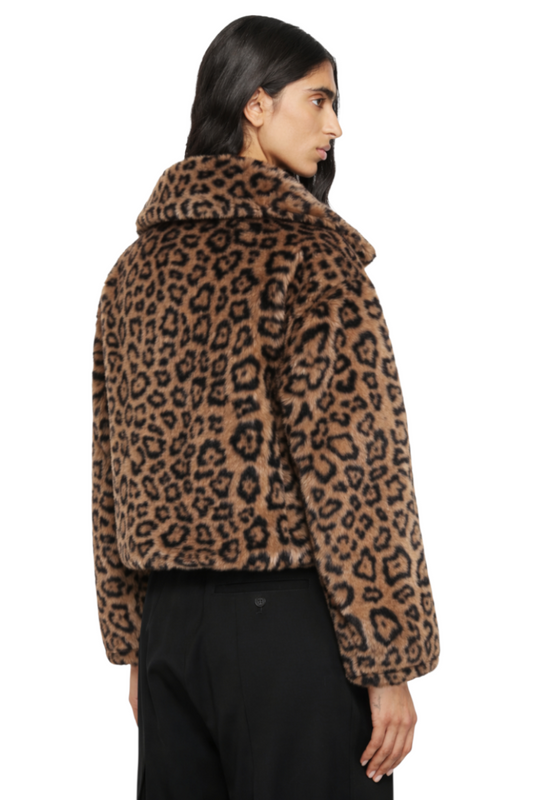 Leopard Faux Fur Cropped Jacket