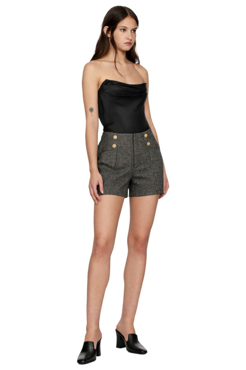 High-Waisted Tweed Shorts