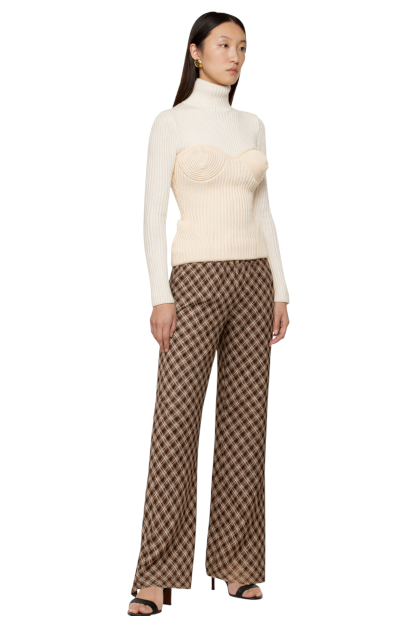 Plaid High-Waisted Wide Leg Pants