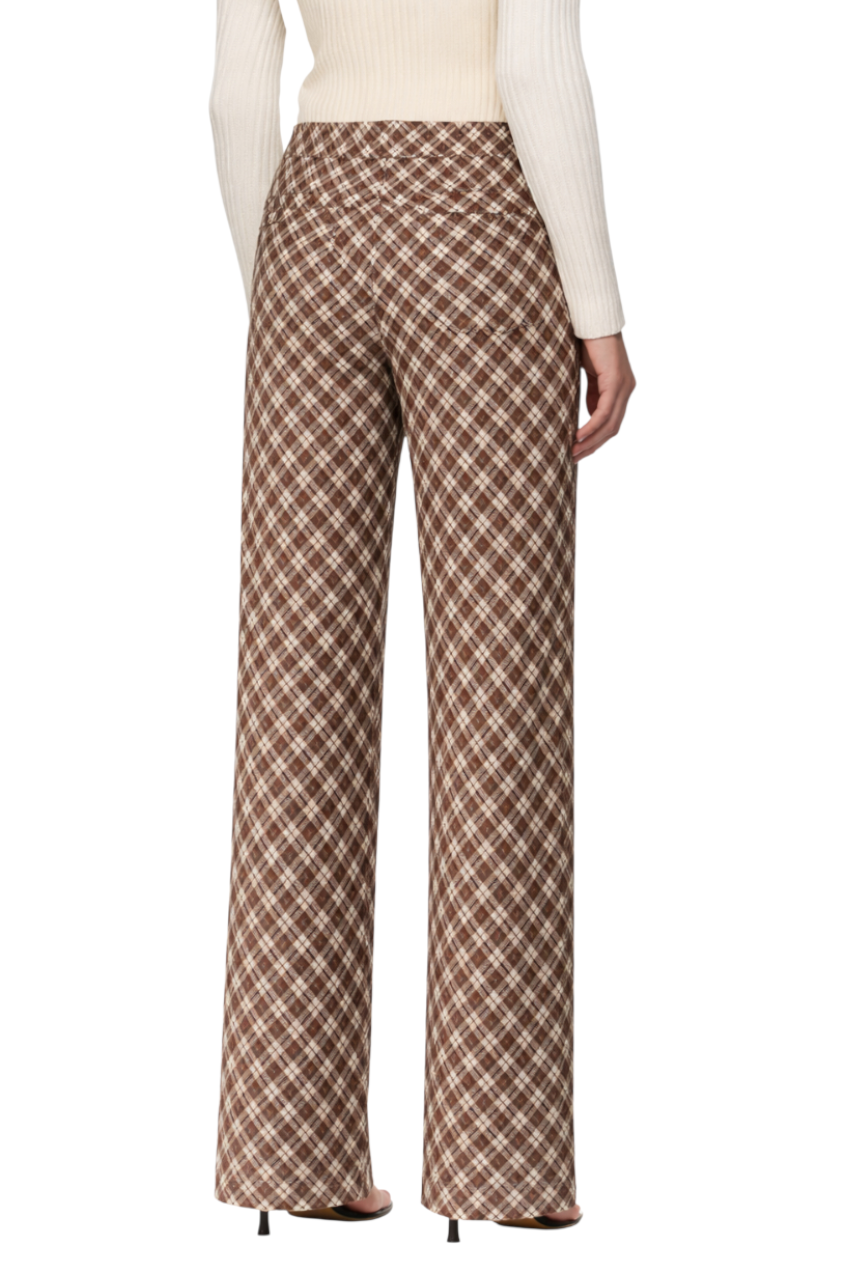 Plaid High-Waisted Wide Leg Pants