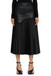 Patchwork Contrast Pleated Skirt