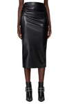 Slit Back Ruched Midi Skirt