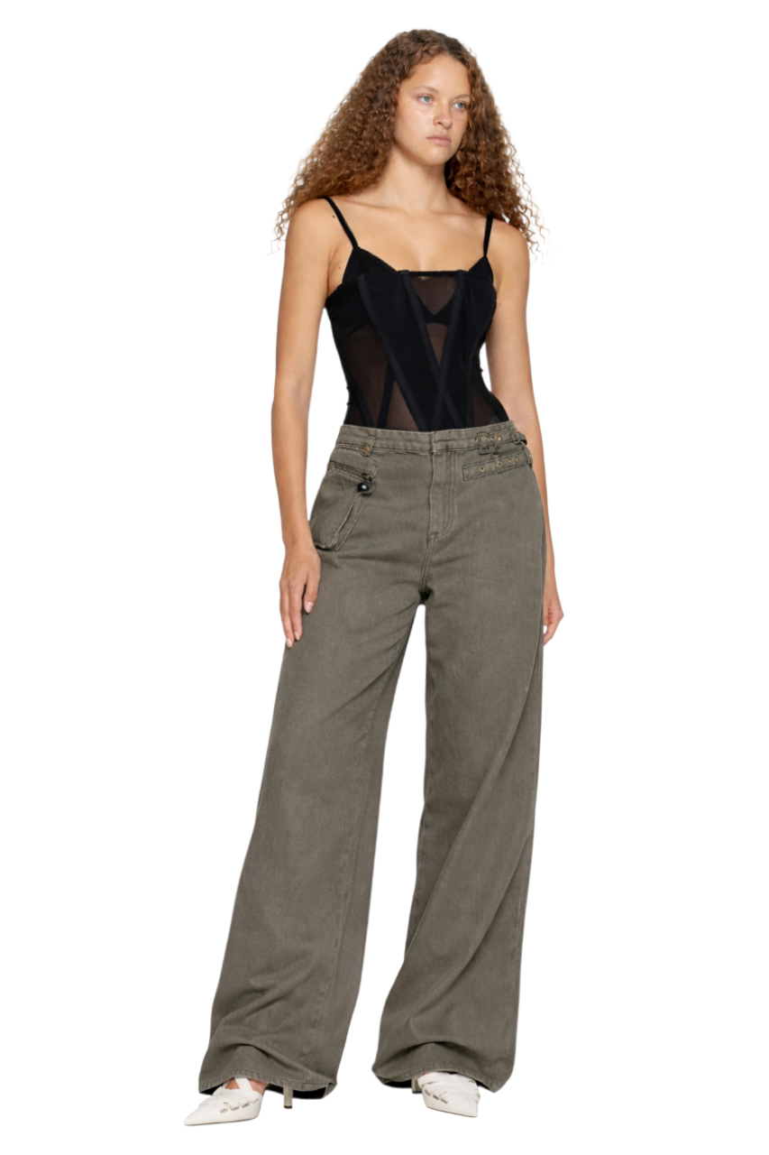 Wide Leg Jeans with Pockets