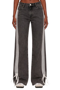 Side Striped Loose Fit Jeans
