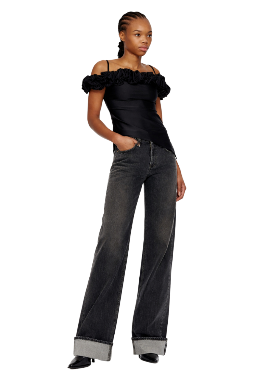 Cuffed Jeans with Pockets