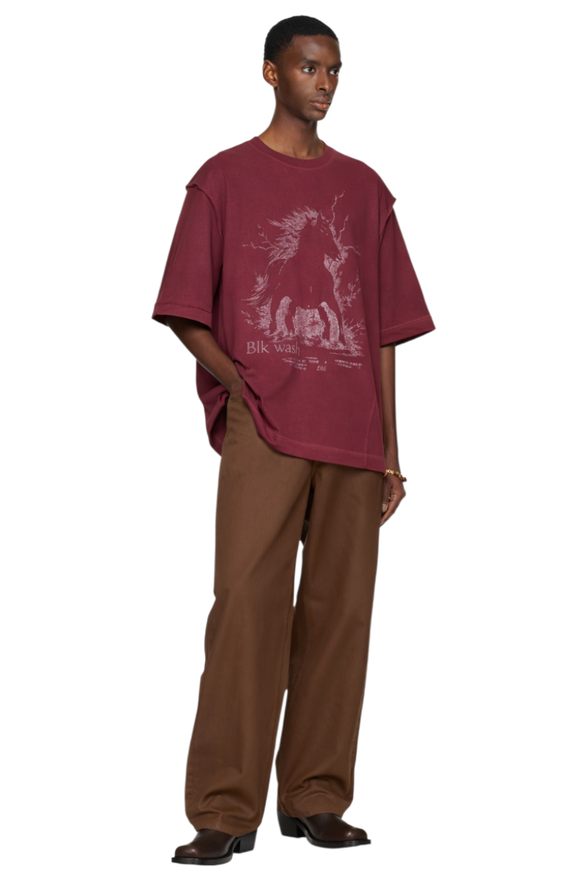 Men's Wash Graphic Round Neck T-Shirt