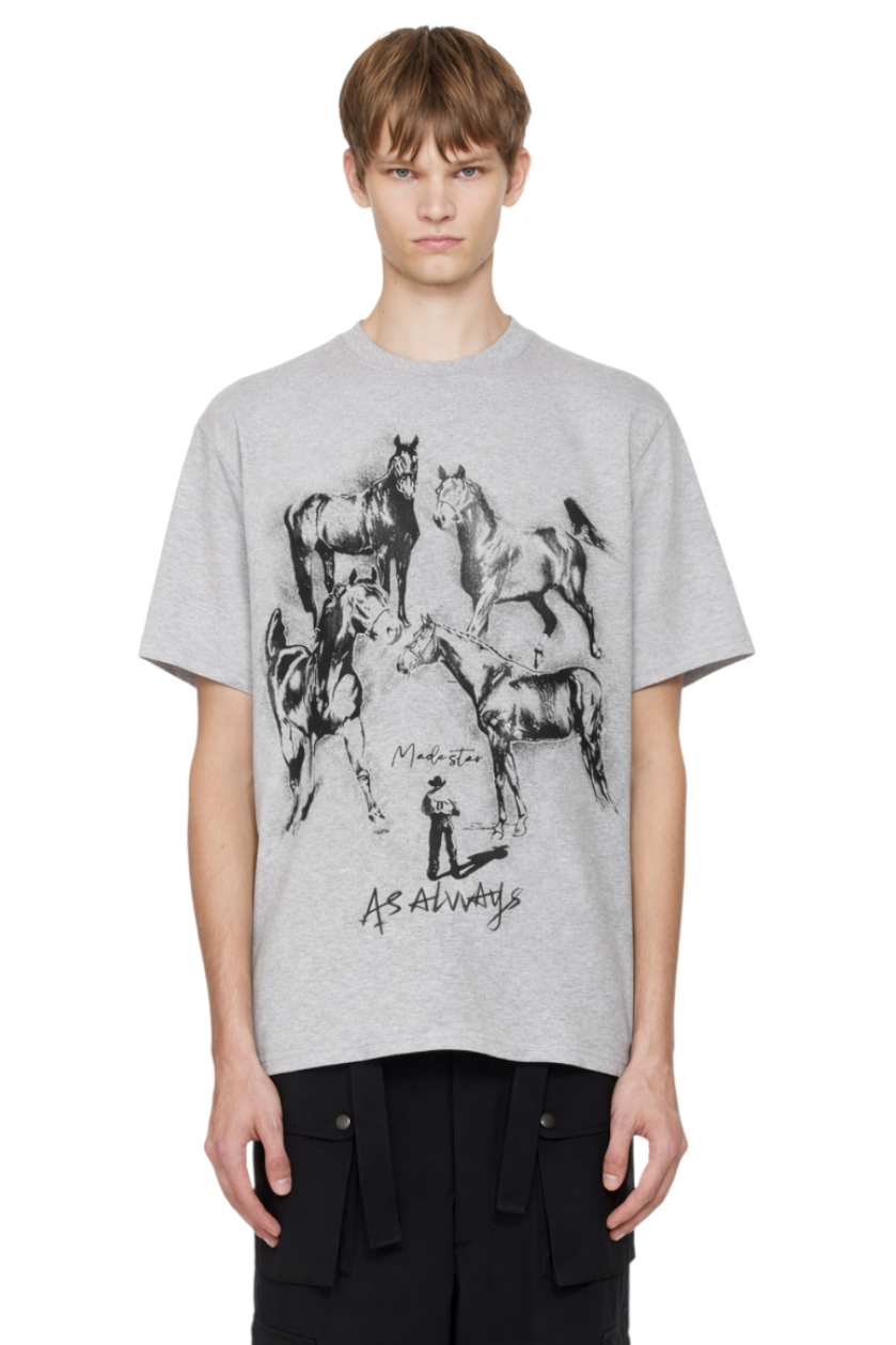 Men's Horse Graphic Oversized T-Shirt