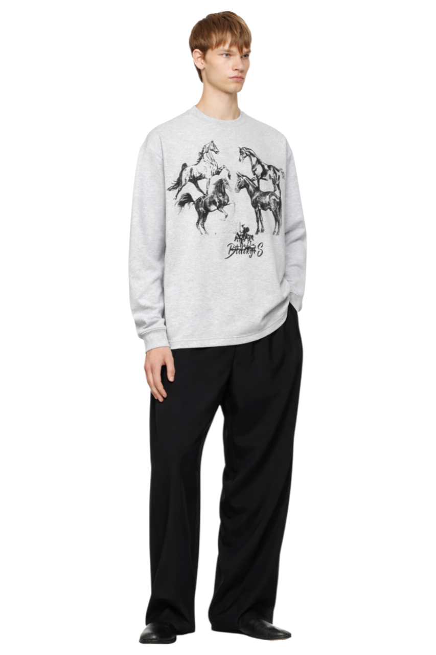 Men's Horse Graphic Long Sleeve T-Shirt