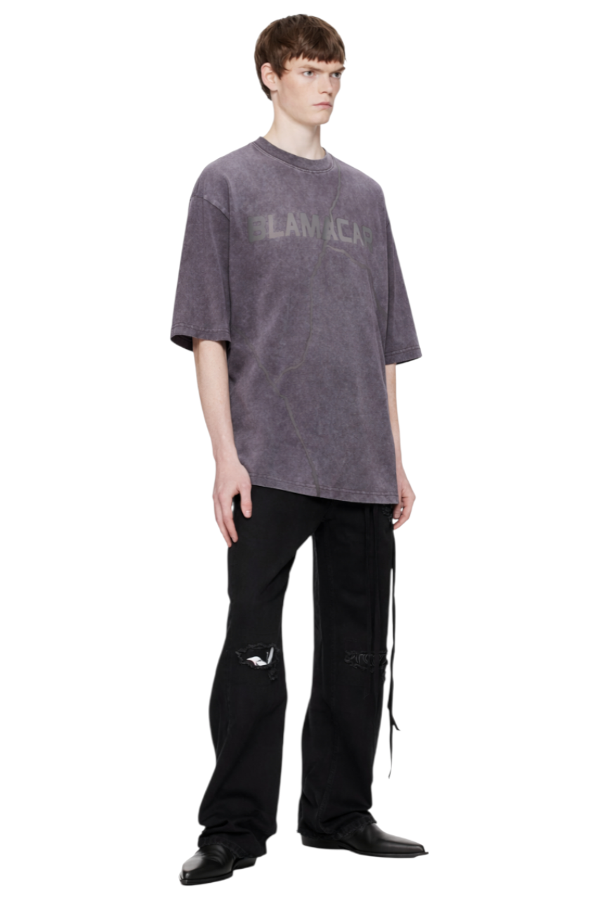 Men's Letter Round Neck Short Sleeve T-Shirt