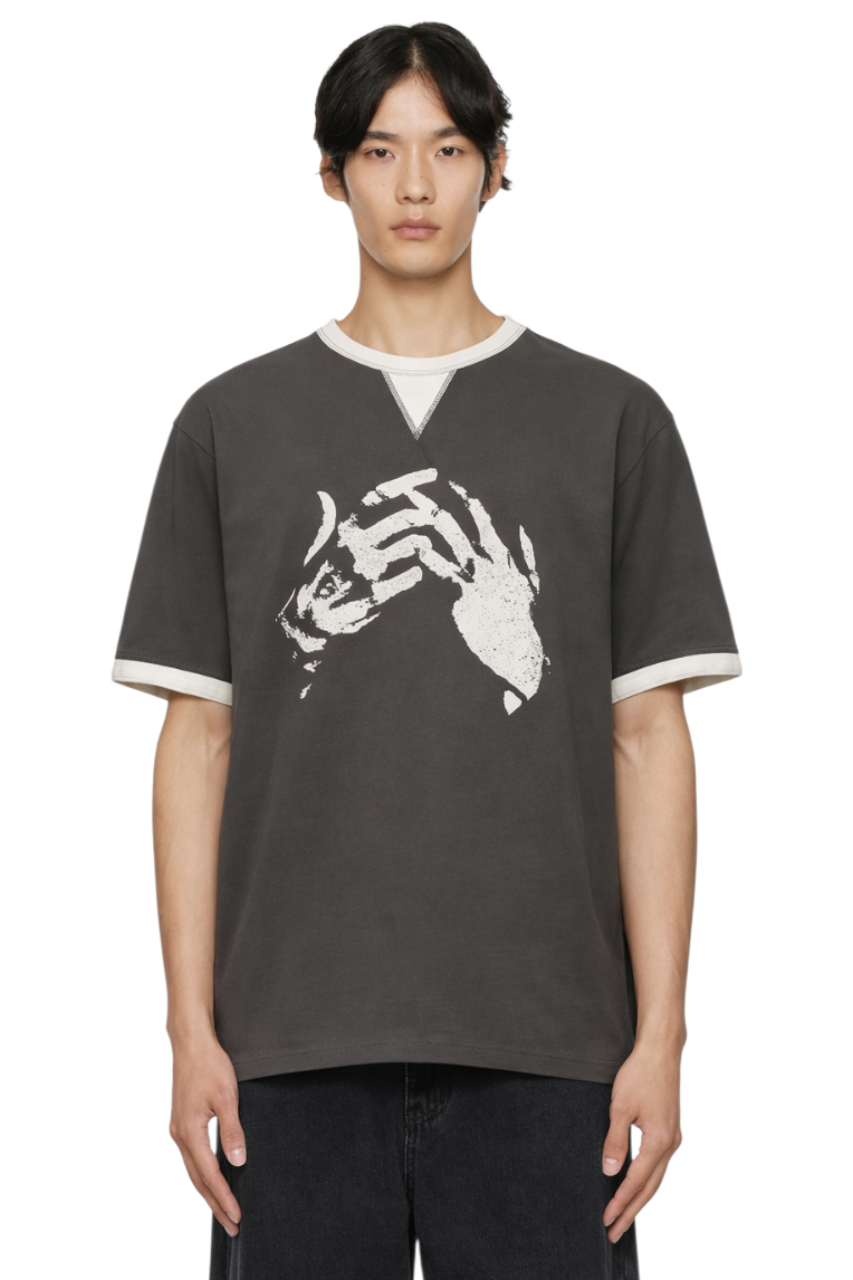 Men's Two-Tone Short Sleeve Graphic T-Shirt