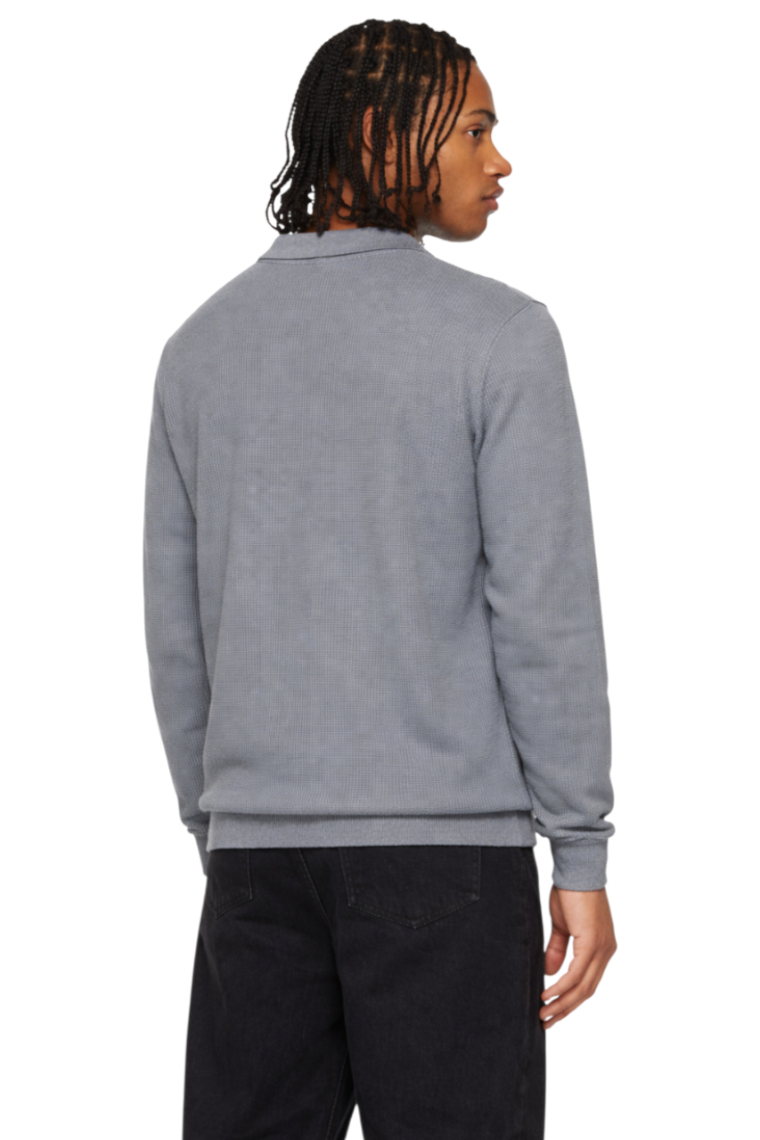 Men's Polo Collar Textured Knit Top