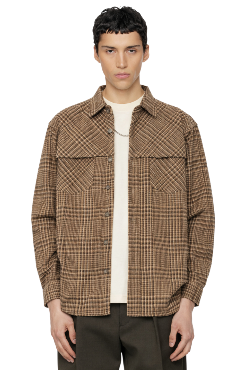 Men's Plaid Button Up Long Sleeve Shirt