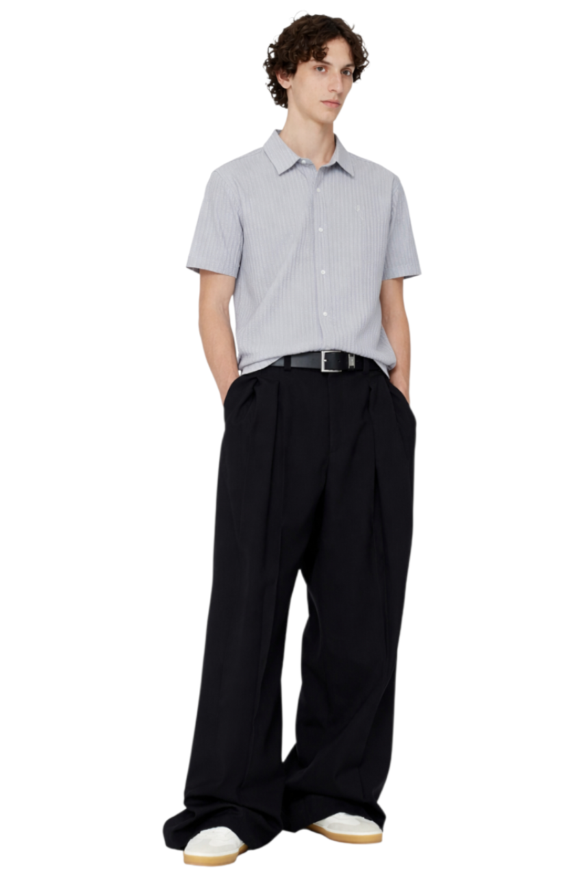 Men's Oversized Short Sleeve Textured Shirt