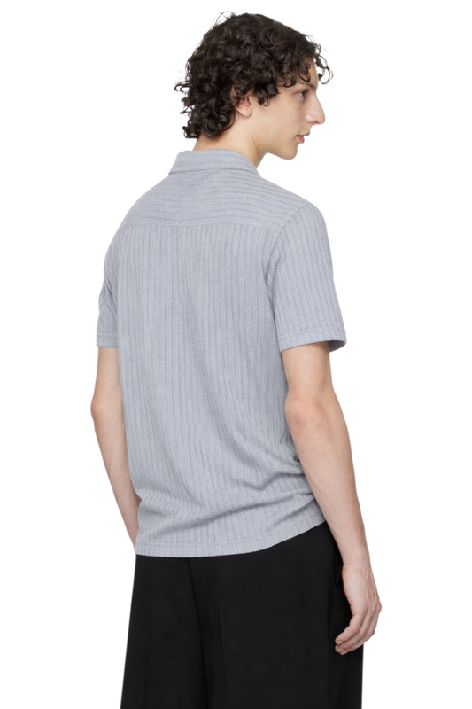 Men's Oversized Short Sleeve Textured Shirt