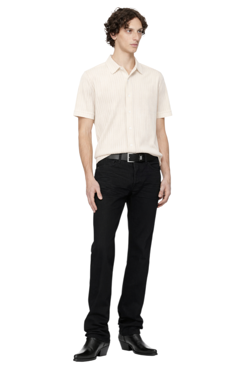 Men's Oversized Short Sleeve Textured Shirt