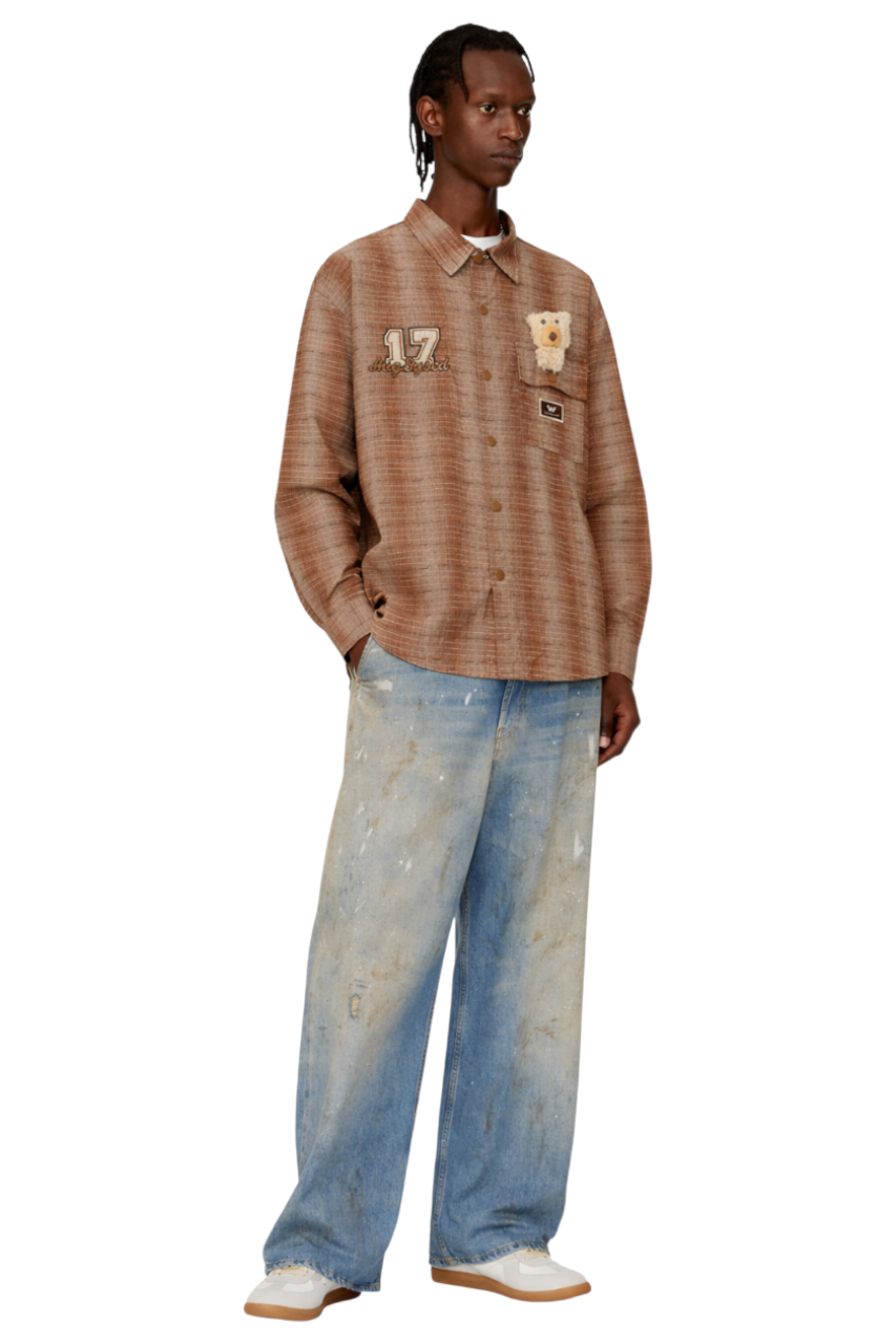 Men's Oversized Button Up Long Sleeve Shirt