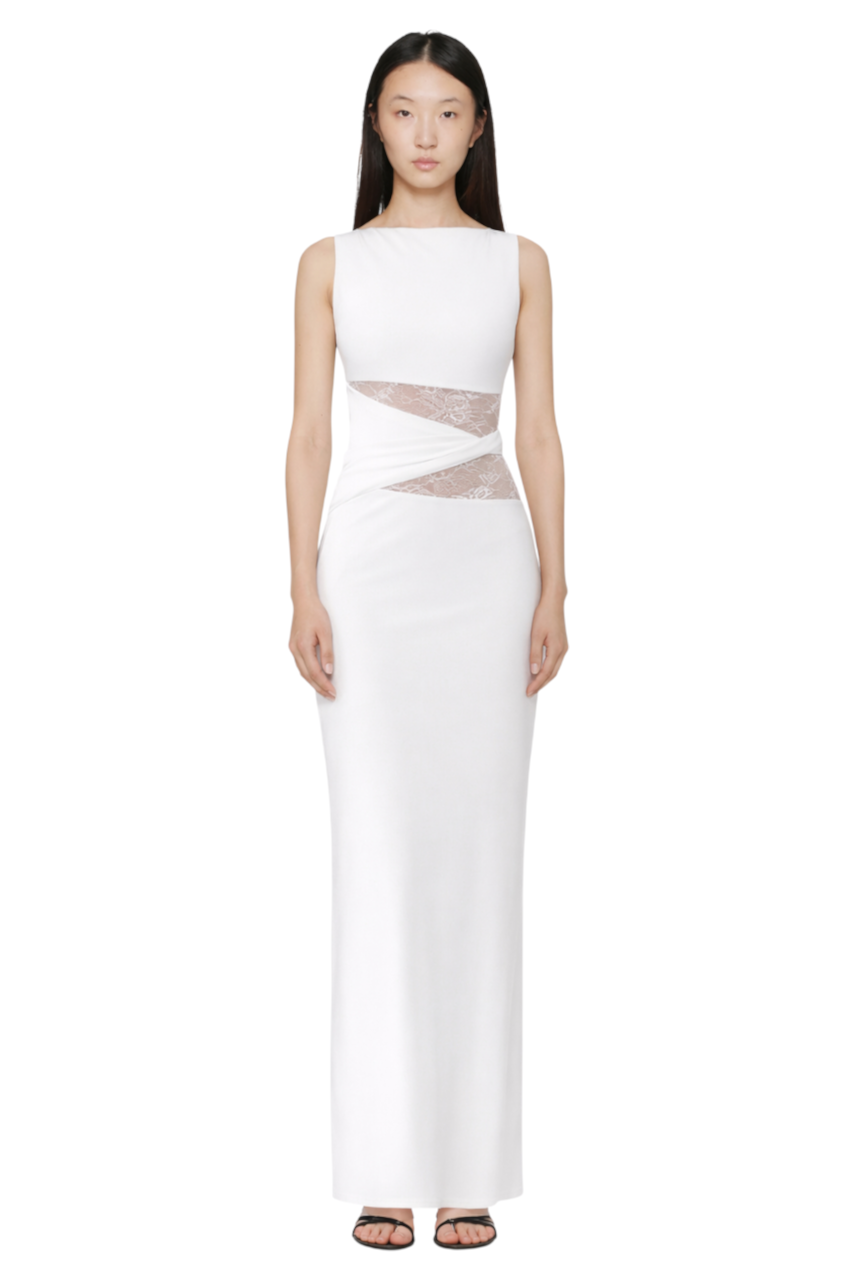 Lace Cutout Sleeveless Maxi Dress