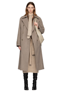 Double-Breasted Tie Waist Coat