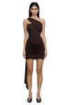 Asymmetrical One-Shoulder Ruched Mini Dress