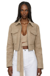 Cropped Zip-Up Pocketed Jacket