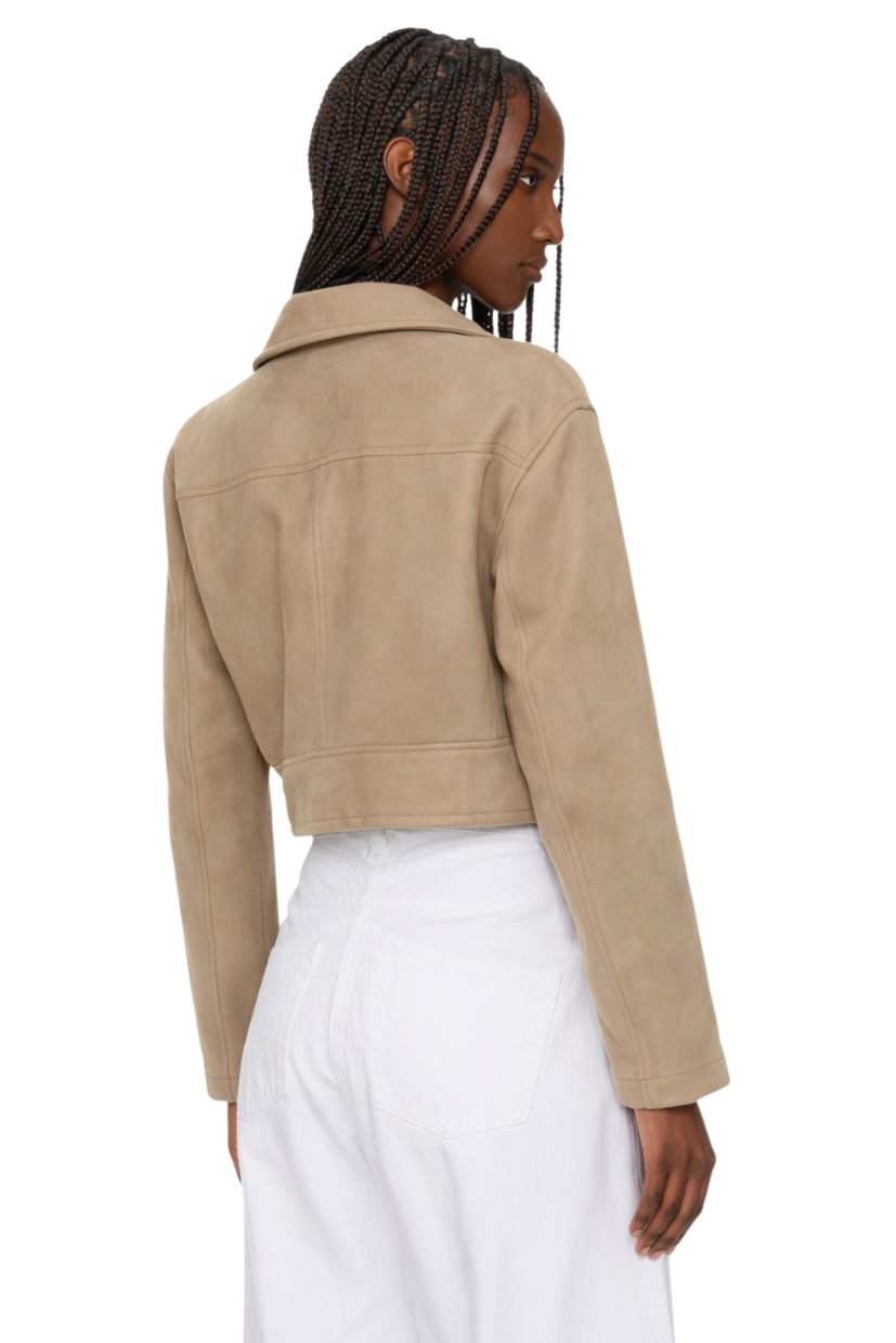 Cropped Zip-Up Pocketed Jacket